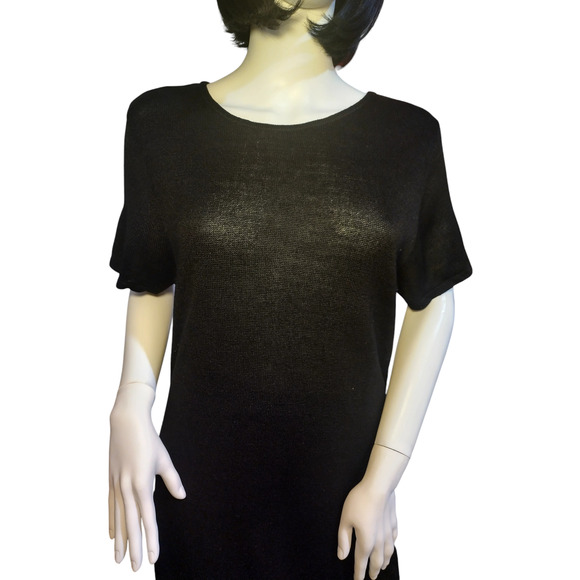 Dialogue Womens Short Sleeve Crew Neck Maxi Dress Black Size Small - Picture 5 of 11